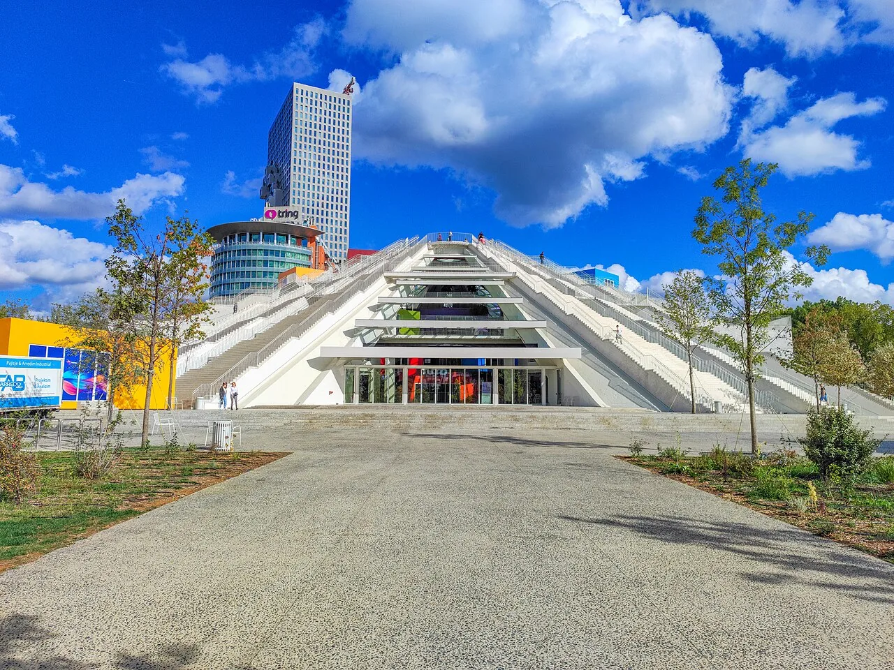 Pyramid of Tirana after reconstruction, photographed2023