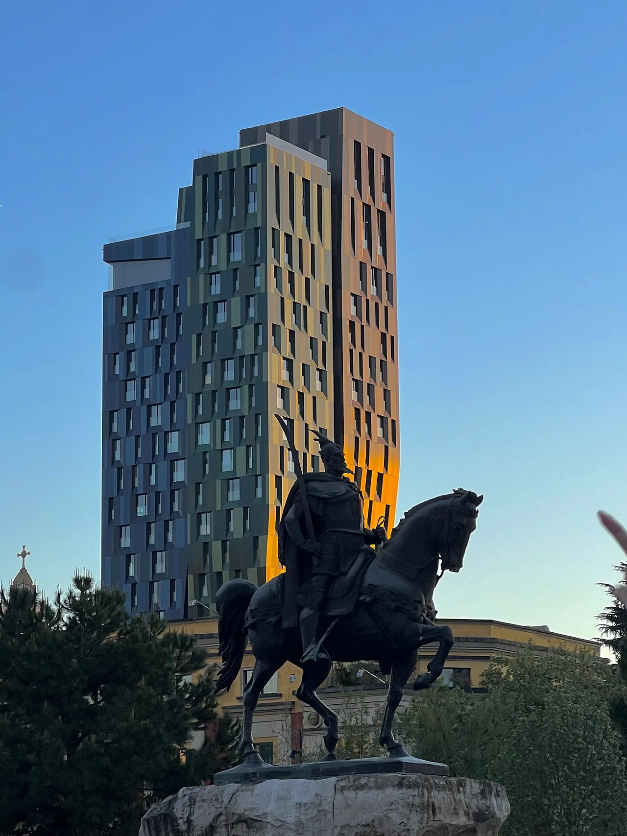 Skanderbeg monument in Tirana’s central square