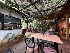 Covered courtyard tables at Oborri